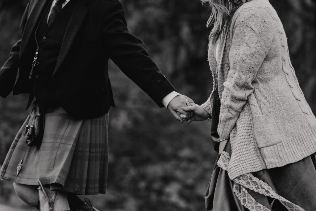 Small details as a couple elope in the cairngorms, Scotland
