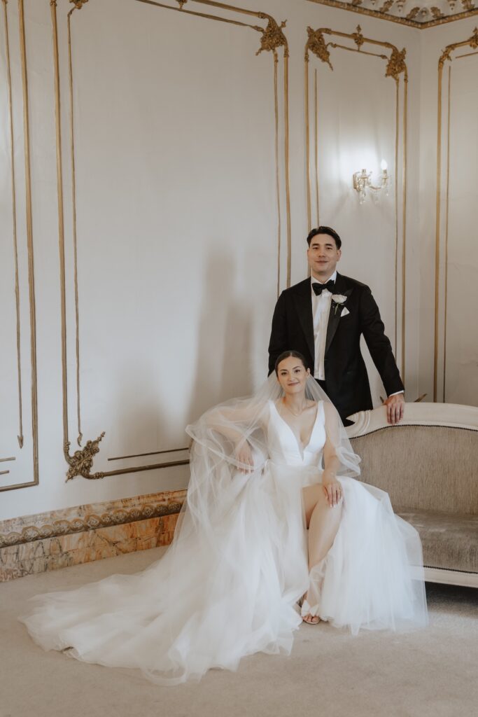 A newly married couple at Gosfield Hall