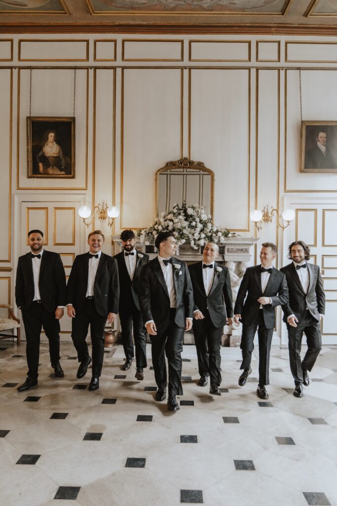 Grooms formal photos at Gosfield Hall