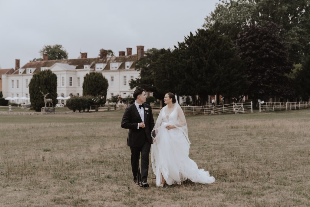 Essex wedding photographer capturing evening portraits at Gosfield Hall