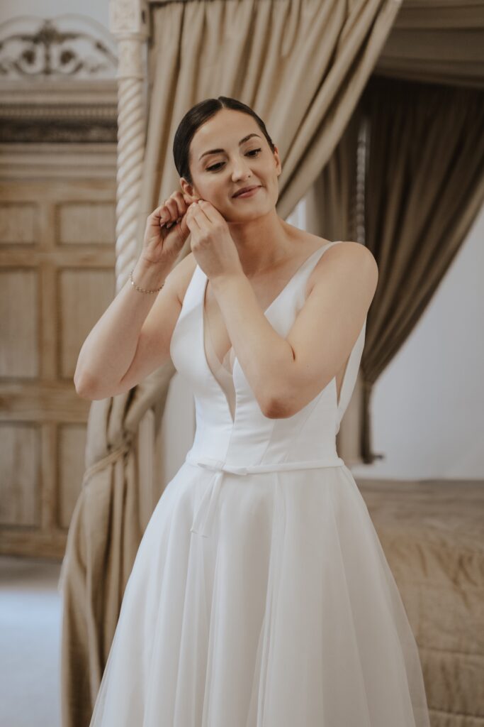 Bridal prep in the bridal suite at Gosfield Hall