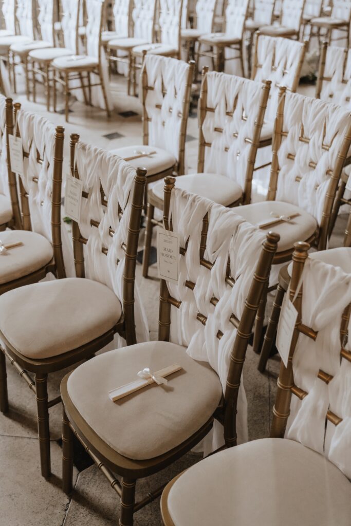 Indoor ceremony at Gosfield Hall