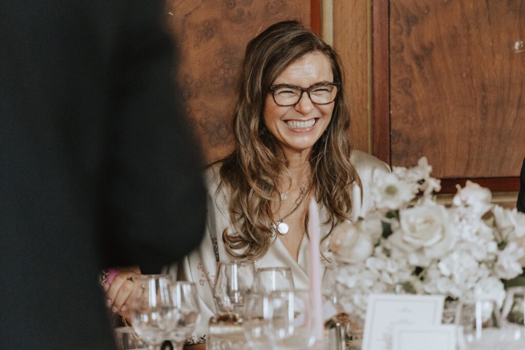 Candids of guests during speeches at Gosfield Hall