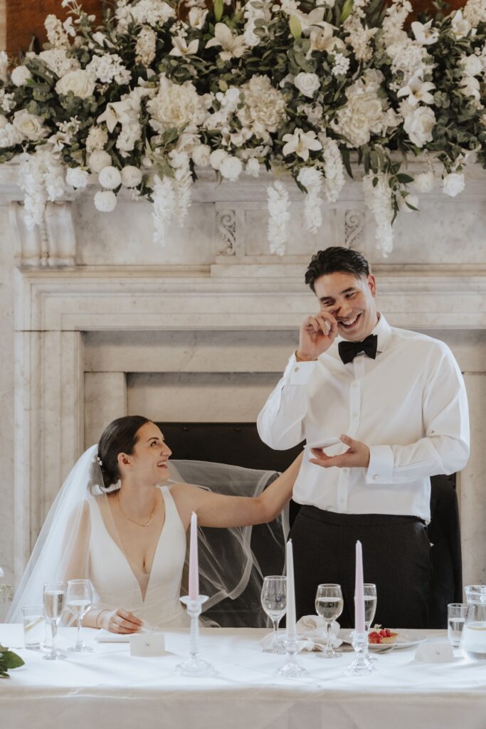 Gosfield Hall wedding photographer capturing speeches