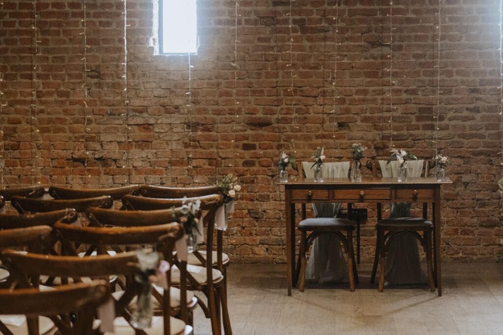 The ceremony space for Copdock Hall wedding