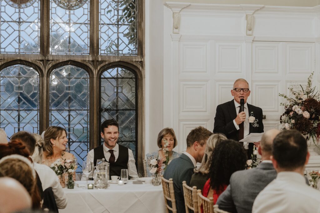 Close-up of guests’ reactions during heartfelt speech