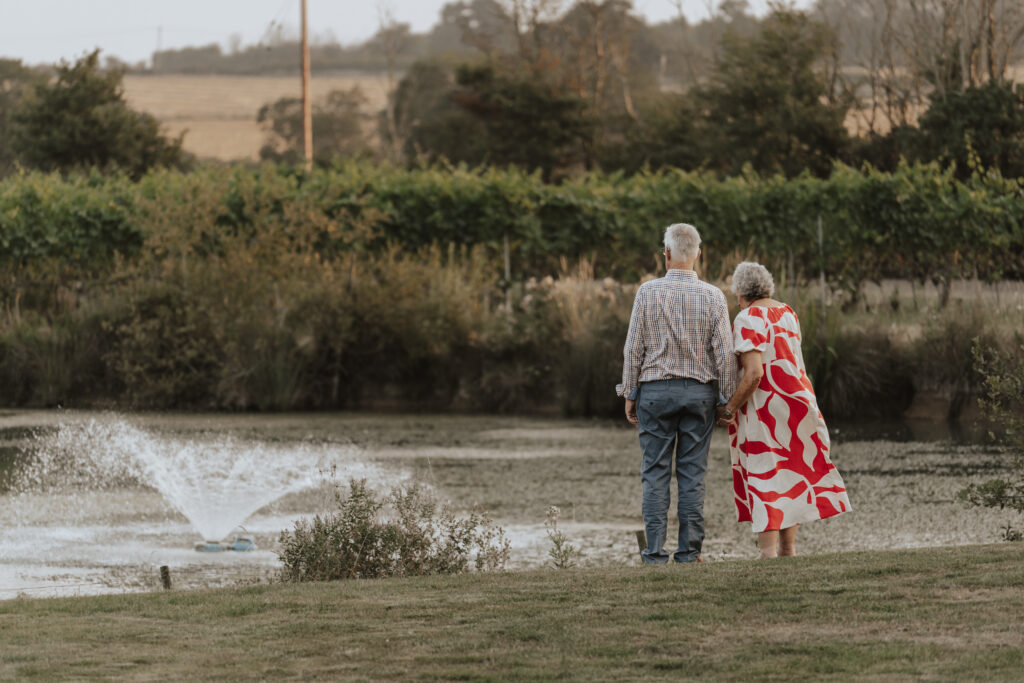 Guests enjoying the last of the sunlight at High House in Essex