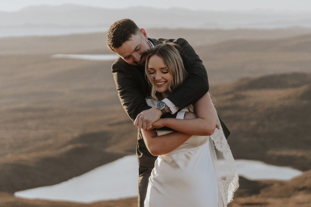 Scotland elopement on the Isle of Skye with the couple during sunrise