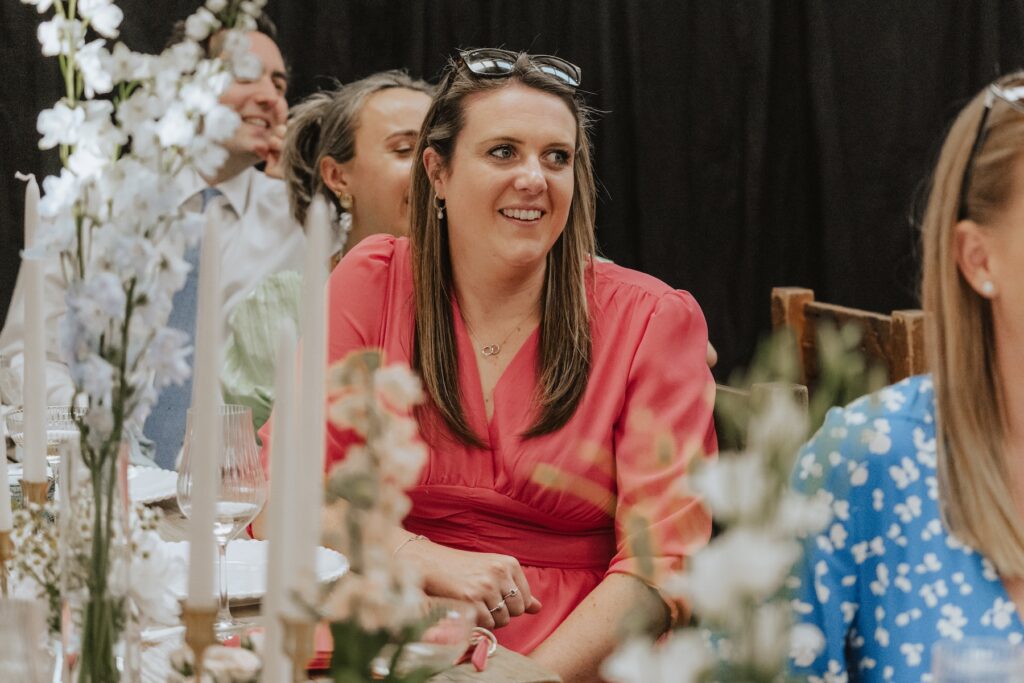 Suffolk wedding photographer capturing speeches at Jimmy's Farm