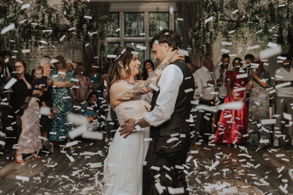 Seckford Hall wedding photographer capturing the first dance