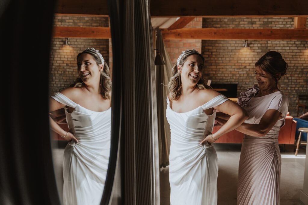 Yorkshire wedding photographer capturing candid bridal prep moments
