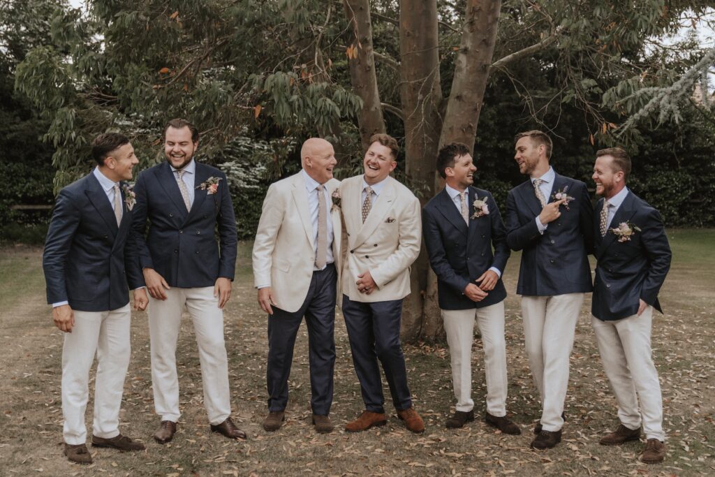The groom and his groomsmen captured by Yorkshire wedding photographer