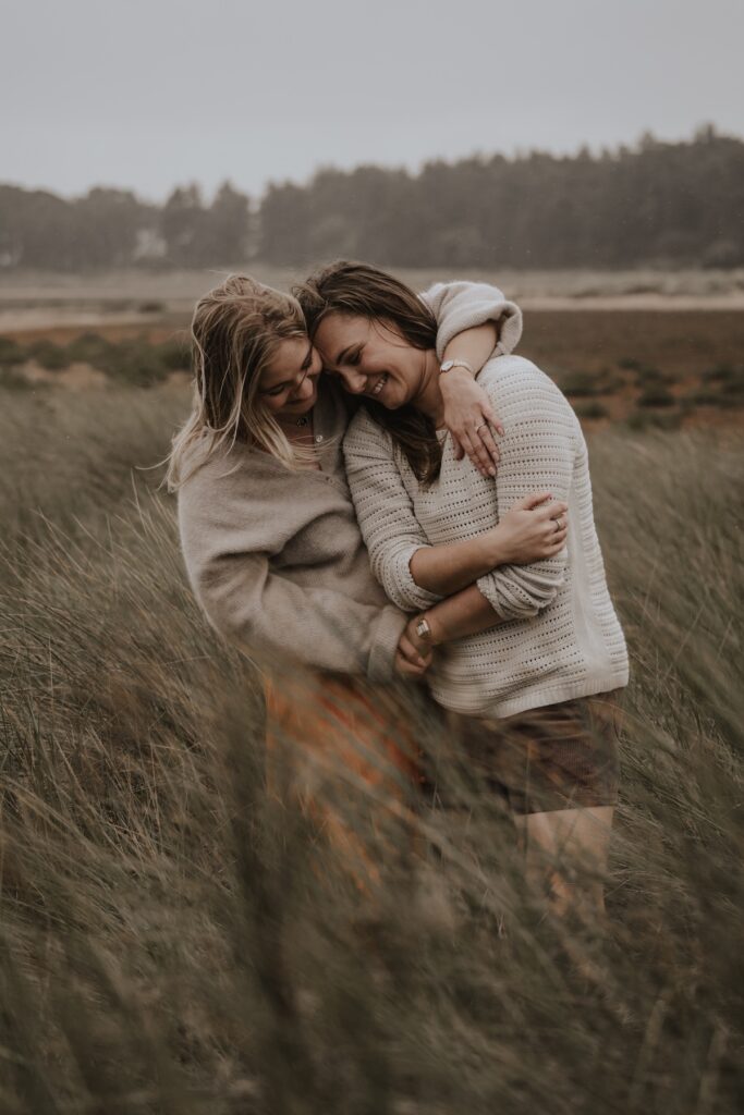 Norfolk engagement session capturing a couple on Holkham beach