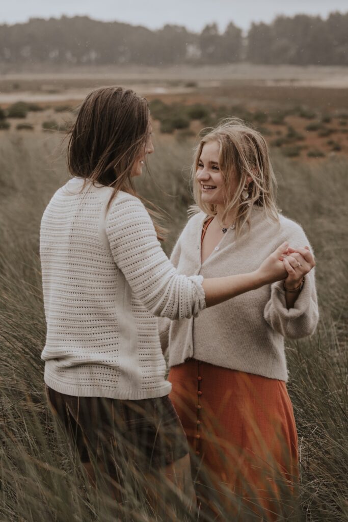 A couple having time on Holkham beach