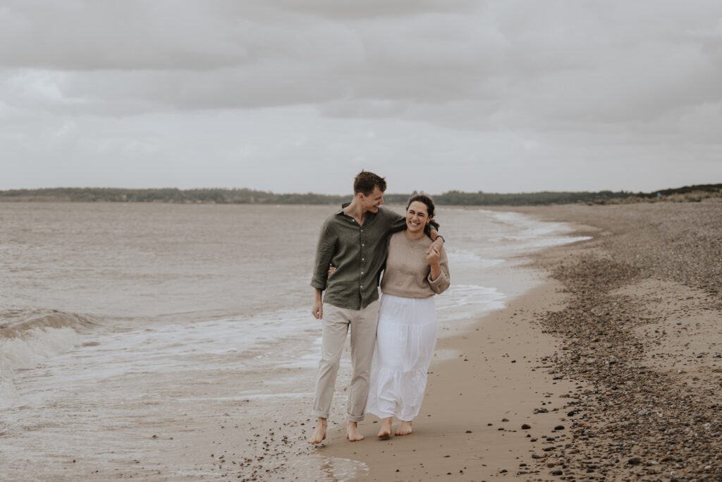 Couples session capturing a couple in Southwold