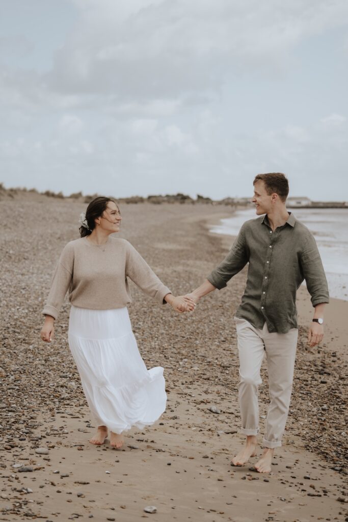 Suffolk wedding photographer capturing Suffolk engagement session at Southwold