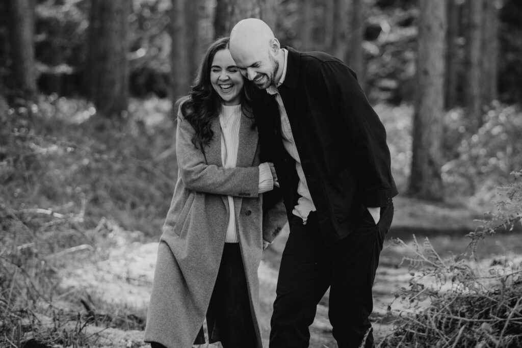 A couple in Norfolk having their engagement session at Thetford Forest
