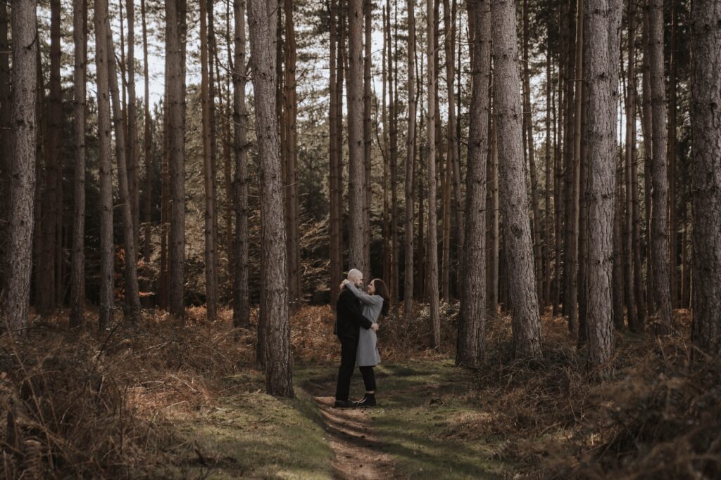 Suffolk engagement session in Thetford Forest