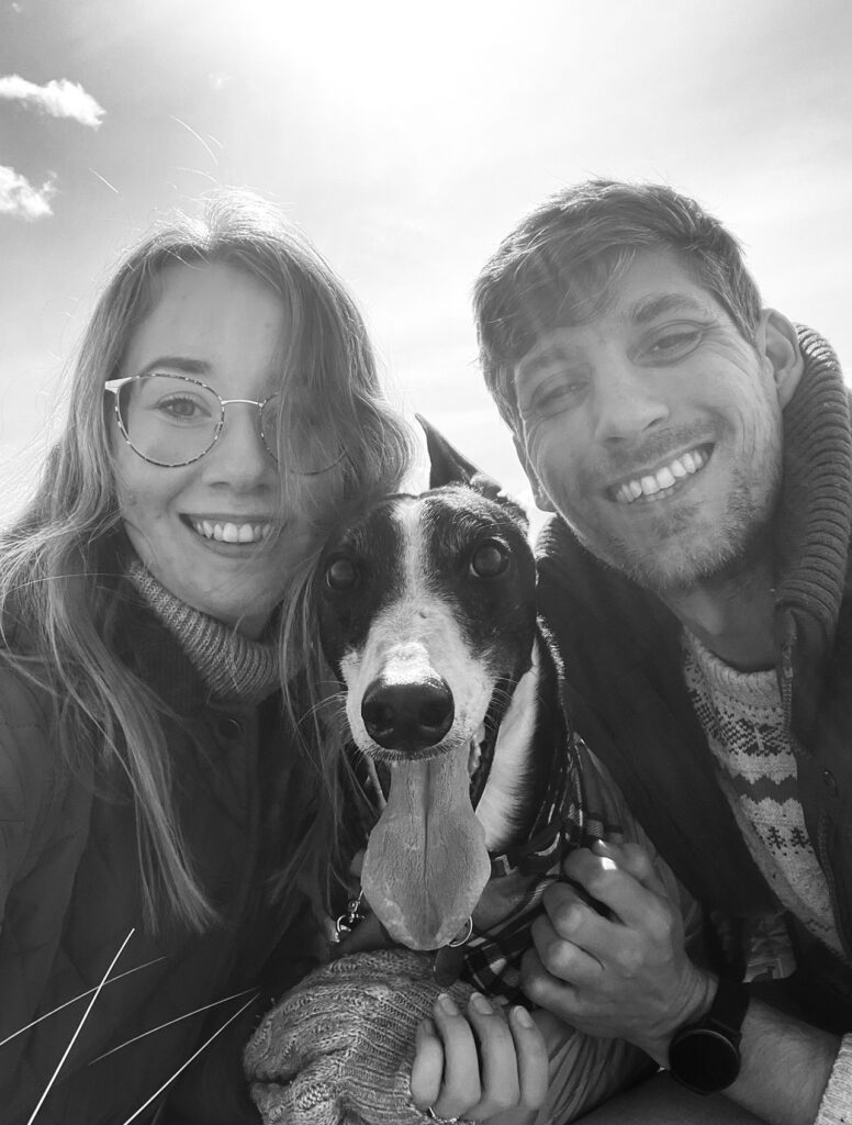 Photographer with her partner and dog for 'about me' page