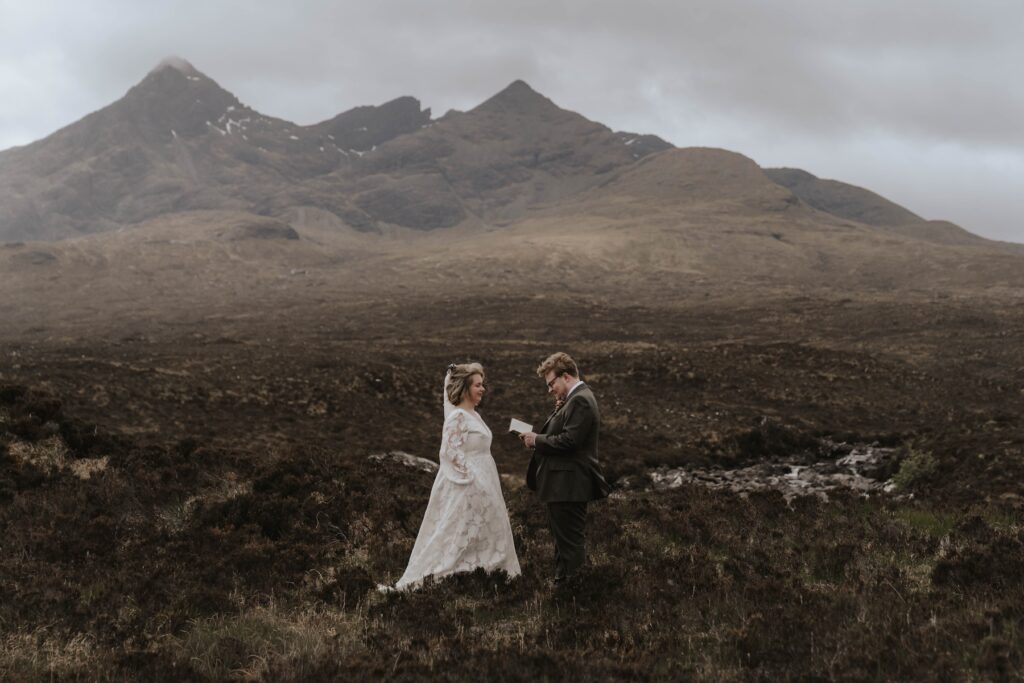 Intimate wedding ceremony at Sligachan on the Isle of Skye
