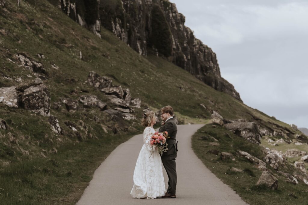 Relaxed Scotland elopement portraits by the sea