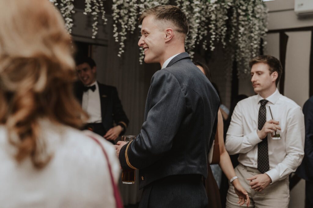 Guests on the dance floor during a wedding evening at Seckford Hall