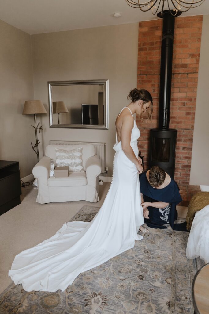 Bridal preparations at Dunglass Estate wedding venue