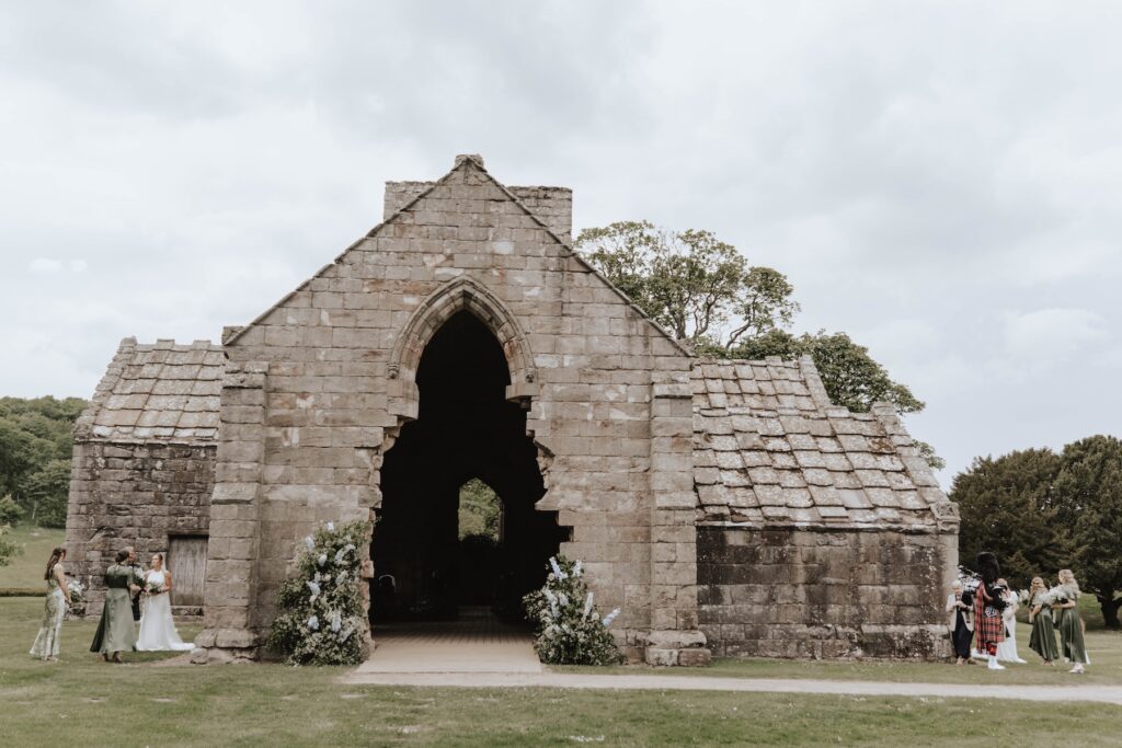 Same-sex wedding ceremony at Dunglass Estate church ruins