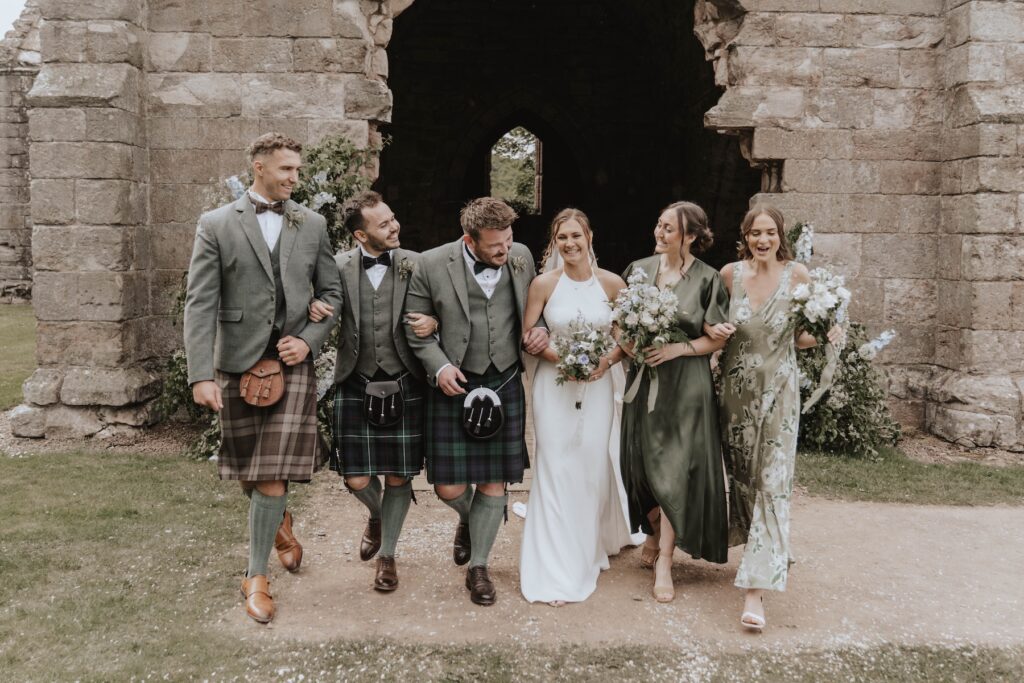 Friends photographs at Dunglass Estate wedding