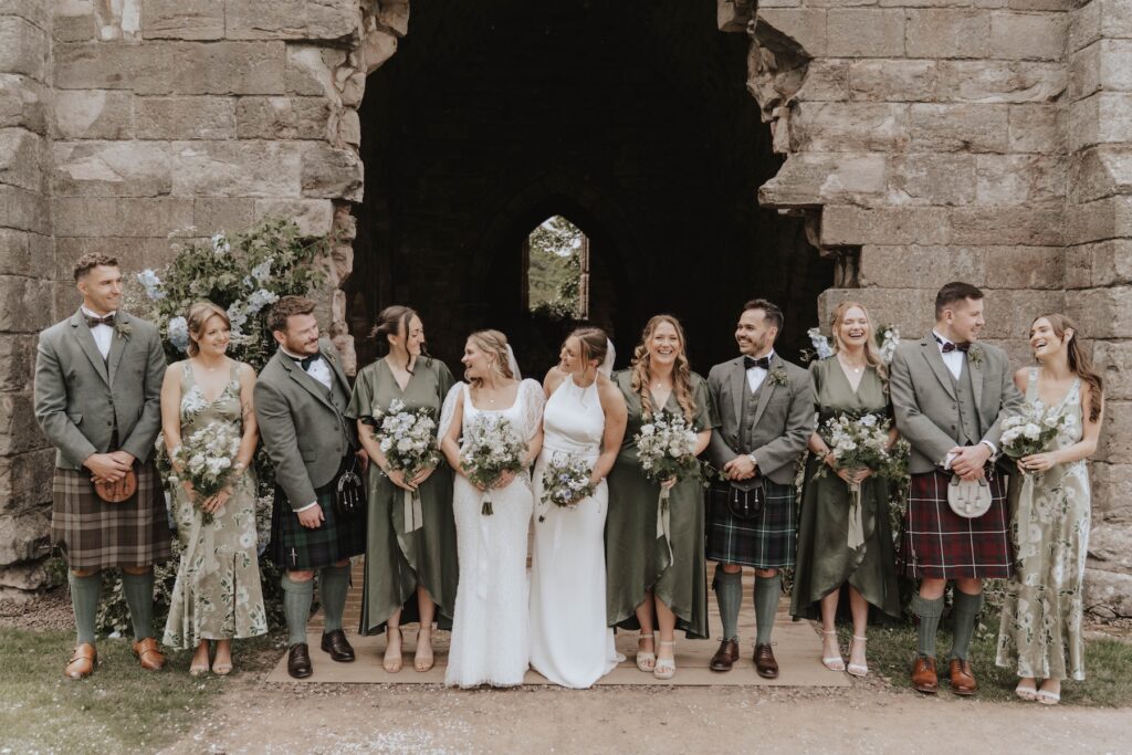 Bridal party photographs at Dunglass Estate wedding