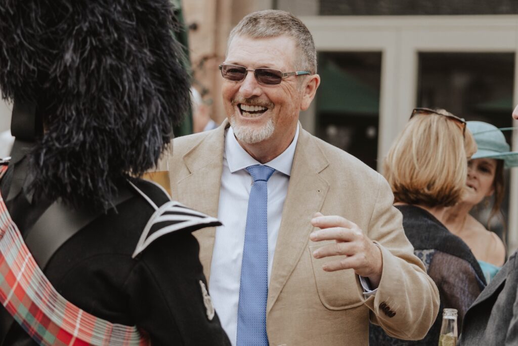 Drinks reception during Dunglass Estate wedding reception
