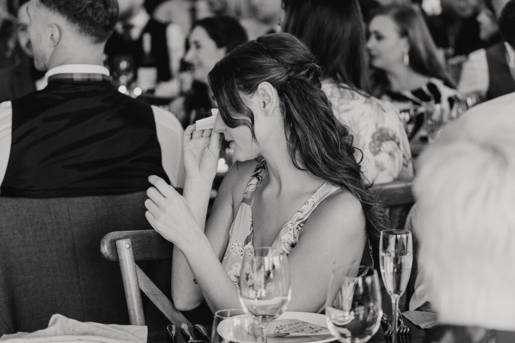 Emotional speeches at Dunglass Estate with guests crying
