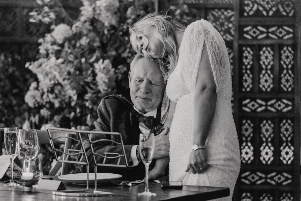 Emotional wedding speeches at Dunglass Estate
