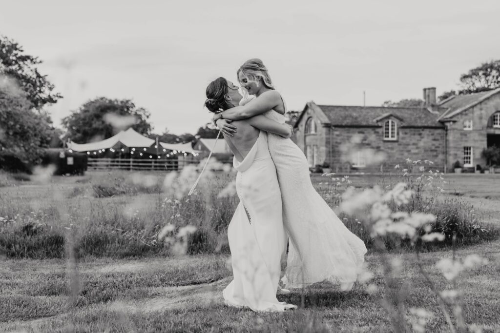 Relaxed evening wedding portraits at Dunglass Estate