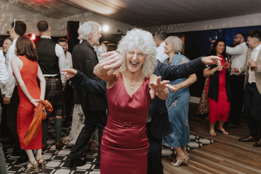 Packed wedding dance floor in Scotland