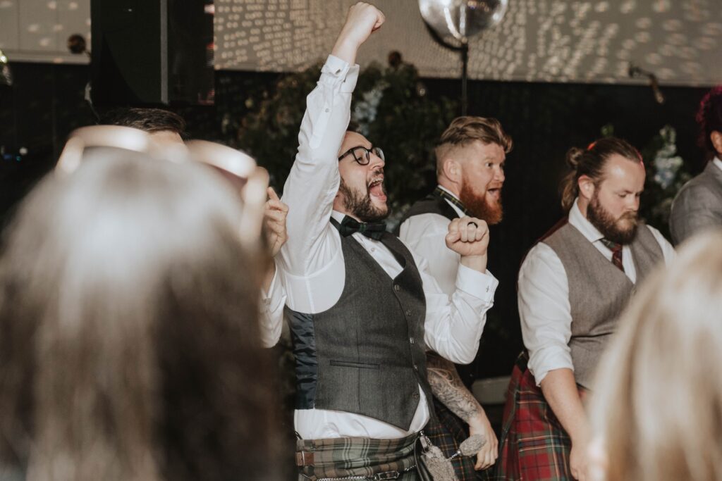 Guests dancing at Dunglass Estate reception