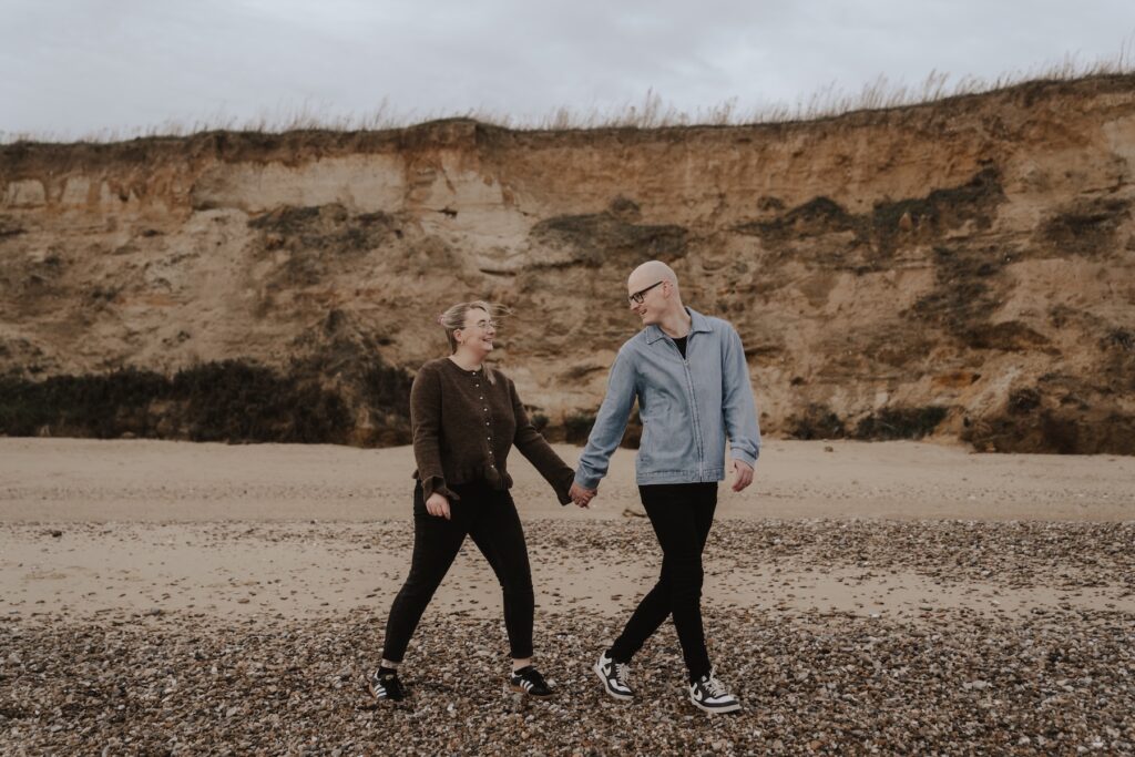 Engagement session on Covehithe Beach