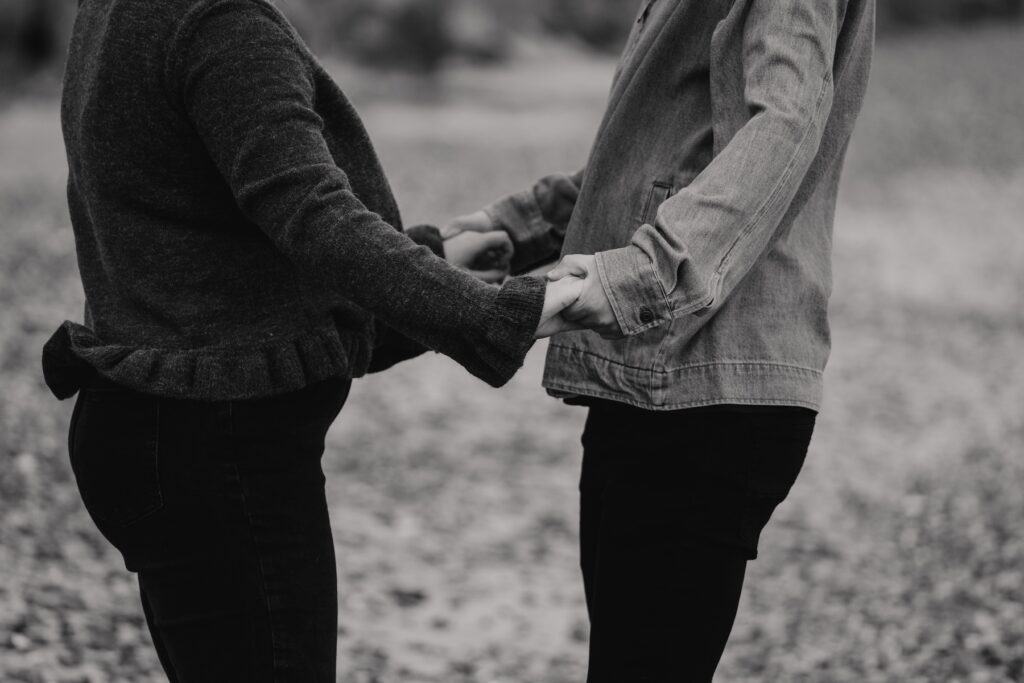 Beach engagement session on Covehithe beach