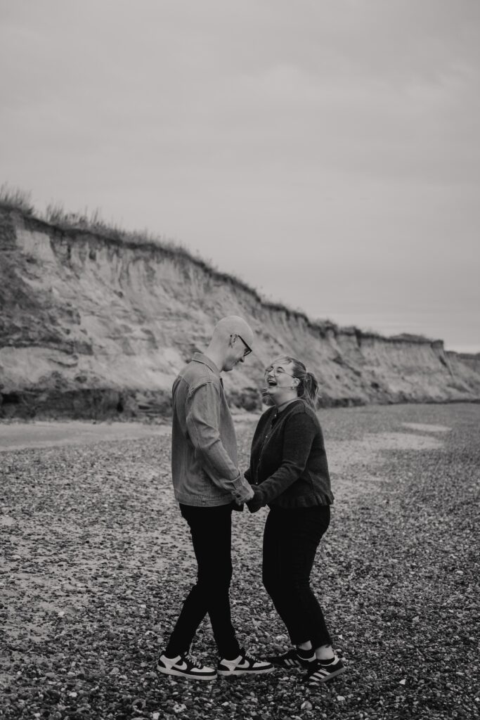Suffolk couples session on Covehithe beach