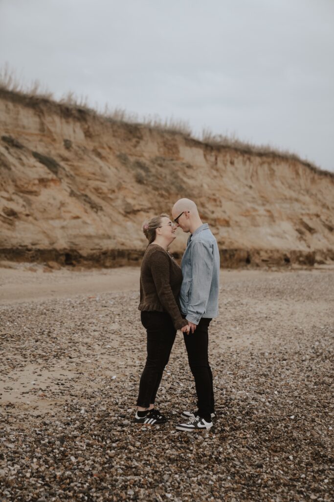 Suffolk engagement session on Covehithe beach