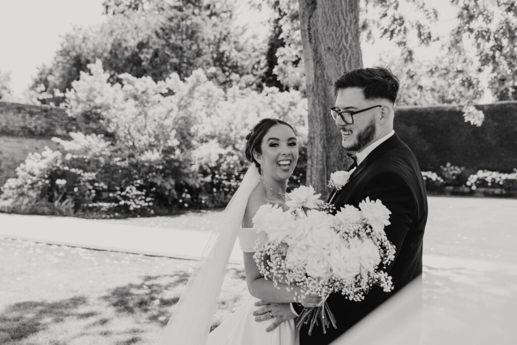 Bride and groom enjoying a quiet moment together during their wedding day