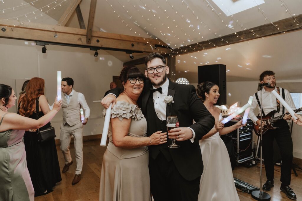 Fun and energetic wedding dance floor at Gaynes Park