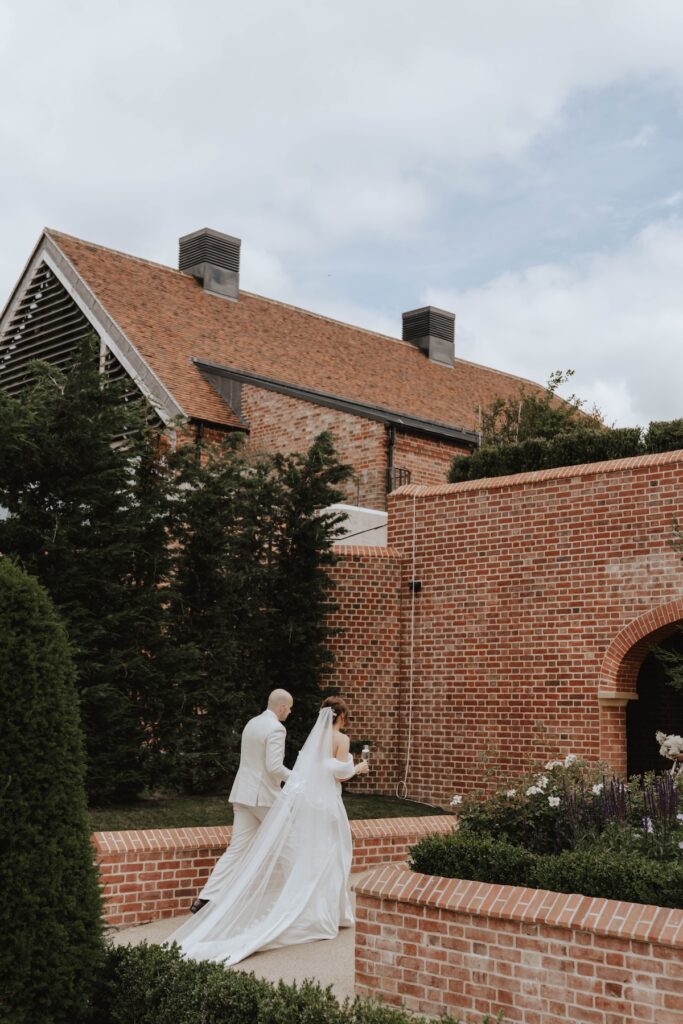 Elegant outdoor wedding reception with string quartet at Marquis Suffolk