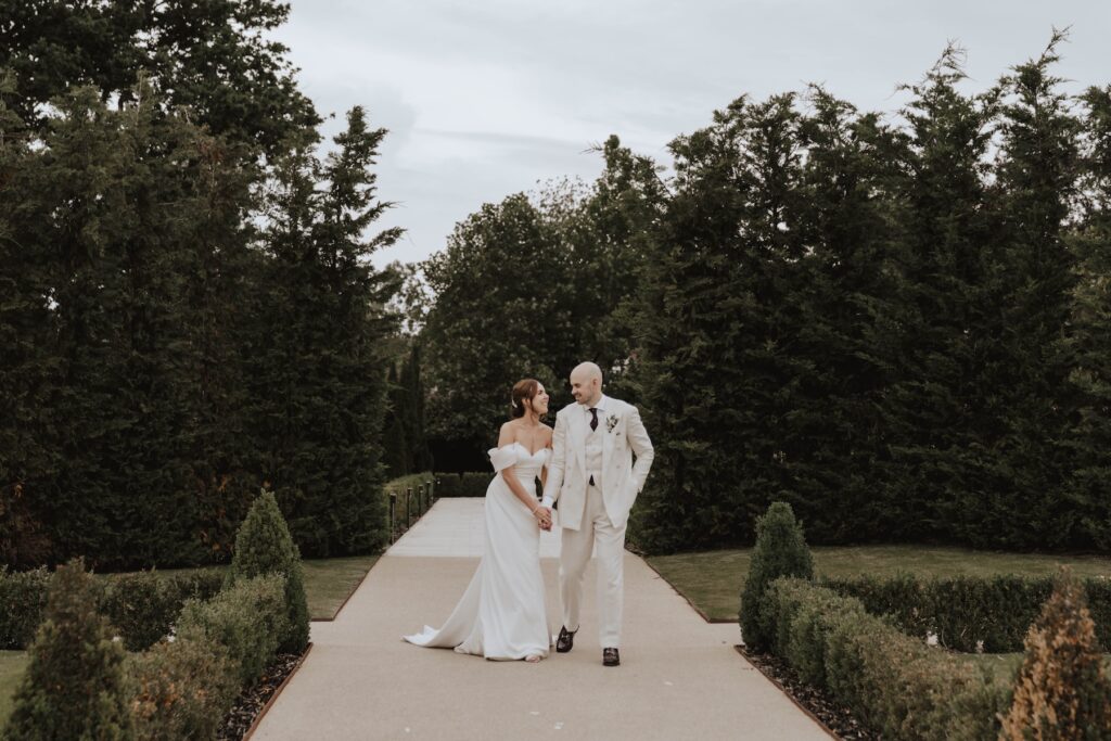 Lauren and James enjoying evening portraits at Marquis Suffolk
