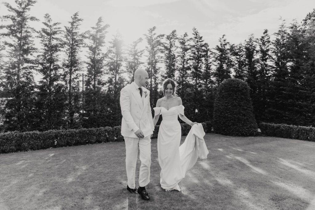 Lauren and James having evening portraits at Marquis Suffolk
