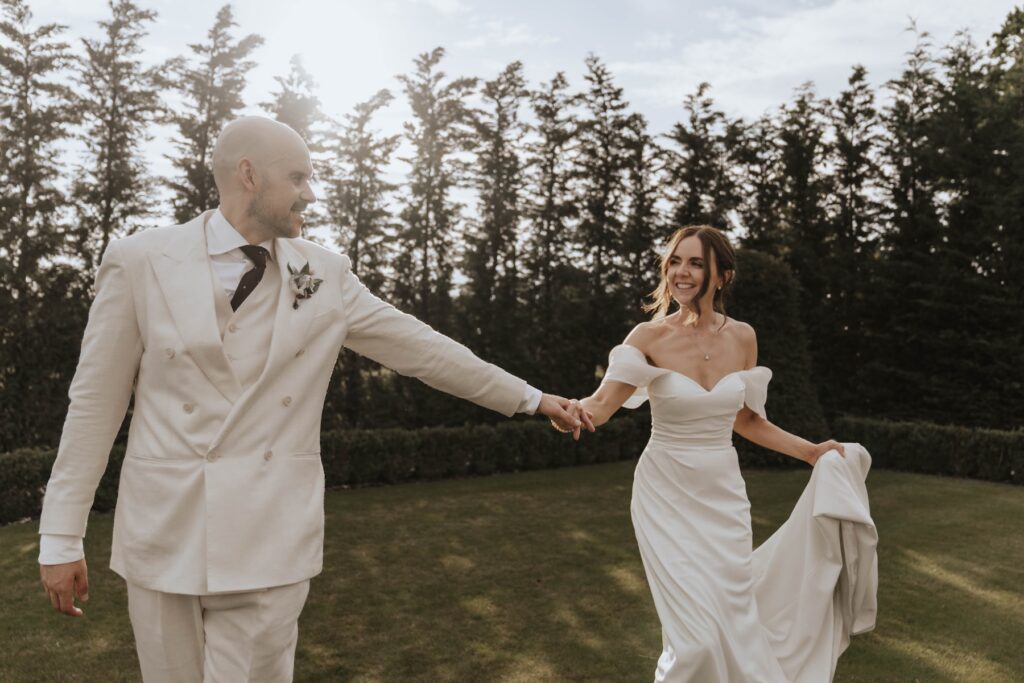 Golden hour during Lauren and James' Marquis Suffolk wedding